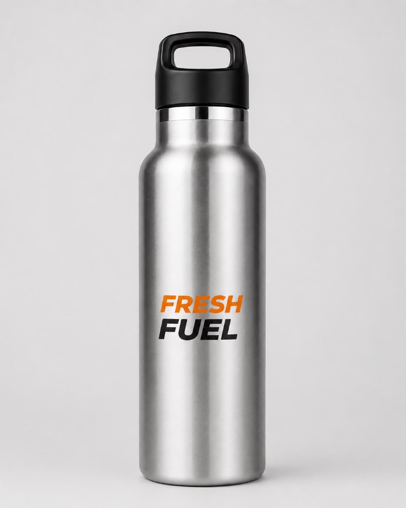 FreshFuel Vacuum Insulated Steel Water Bottle Black